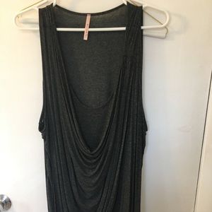 Gray Draped Tank Top